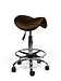 Ergonomische Zadelkruk Pro met Voetring - Bruin