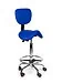 Ergonomische Hoge Zadelkruk Pro met Rugleuning en Voetring - Blauw