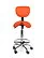 Ergonomische Hoge Zadelkruk Pro met Rugleuning en Voetring - Oranje