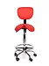 Ergonomische Hoge Zadelkruk Pro met Rugleuning en Voetring - Rood