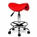 Ergonomische Zadelkruk Pro met Voetring - Rood
