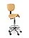 Ergonomische Hoge Zadelkruk Pro met Rugleuning en Voetring - Beige