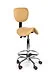Ergonomische Hoge Zadelkruk Pro met Rugleuning en Voetring - Beige